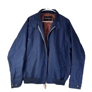 Bullock & Jones Blue Barracuda Jacket Made in USA Red Plaid Lined Classic Fall